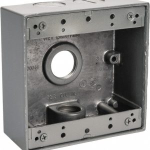 THOMAS & BETTS Electrical Outlet Box: Aluminum, Square, 4-9/16" OAH, 4-5/8" OAW, 2-1/16" OAD, 2 Gangs 2IH4-2