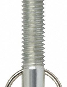GIBRALTAR 3/8-16, 1.2" Thread Length, 0.233" Plunger Diam, 3/8" Plunger Projection, 2 Lb Init to 4 Lb Final End Force, Stainless Steel Locking Pull Ring Plunger SSTPR38-G