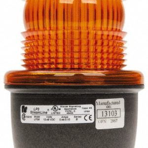 FEDERAL SIGNAL CORP Low Profile Mini Strobe Light: Amber, Pipe Mount, 12 to 48VDC LP3M-012-048A