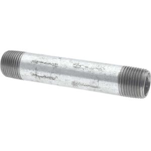 VALUE COLLECTION Galvanized Pipe Nipple: 3/8", 3-1/2" Long, Schedule 40, Steel NG03035