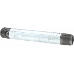 B&K MUELLER Galvanized Pipe Nipple: 3/8", 4-1/2" Long, Schedule 40, Steel 562-045HC