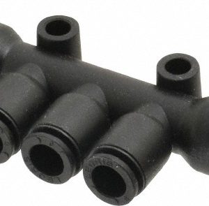 LEGRIS Push-To-Connect Push On Tube Fitting: Multiple Tee with Mounting Holes, Tee 3304 08 06