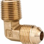 PARKER Brass Flared Tube 90 Deg Male Elbow: 3/8" OD, 3/8-18 Thread, 45 deg Flared Angle 149F-6-6