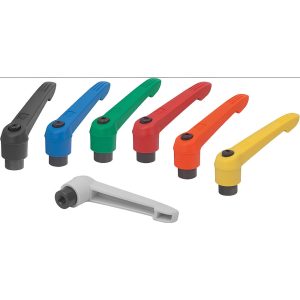 KIPP Threaded Stud Adjustable Clamping Handle: M6 x 1.00 Thread, 13 mm Hub Dia, Fiberglass Reinforced Plastic K0269.1061X30