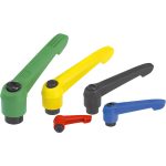 KIPP Threaded Stud Adjustable Clamping Handle: 5/16-18 Thread, 0.71" Hub Dia, Fiberglass Reinforced Plastic K0269.2A31X20