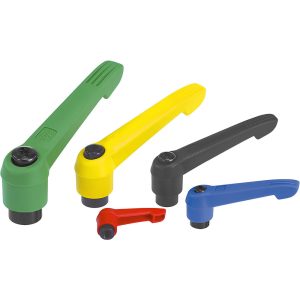 KIPP Threaded Stud Adjustable Clamping Handle: 1/4-20 Thread, 0.51" Hub Dia, Fiberglass Reinforced Plastic K0269.1A21X30