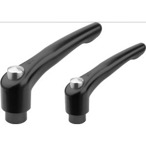 KIPP Threaded Stud Adjustable Clamping Handle: M10 x 1.50 Thread, 27 mm Hub Dia, Die Cast Zinc, Black K0122.4101X60