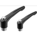 KIPP Threaded Stud Adjustable Clamping Handle: 1/4-20 Thread, 0.55" Hub Dia, Zinc Die Cast with Stainless Steel Components K0123.1A21X25