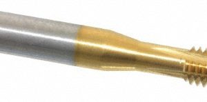 BALAX Straight Flute Tap: M6x1 Metric Coarse, 4 Flute, Bottoming Chamfer, 6H Class of Fit, Cobalt, Titanium Nitride Finish 54605-01T