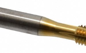 BALAX Straight Flute Tap: M8x1.25 Metric Coarse, 4 Flute, Bottoming Chamfer, 6H Class of Fit, Cobalt, Titanium Nitride Finish 54615-01T