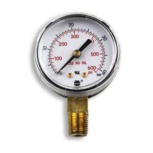 SMITH/MILLER Pressure Gauge, 1/4" NPT Bottom Stem, 600 PSI GA142-03