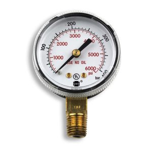 SMITH/MILLER Pressure Gauge, 1/4" NPT Bottom Stem, 6,000 PSI GA145-03