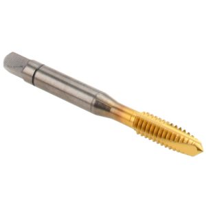 ACCUPRO Spiral Point Tap: 1/4-20 UNC, 3 Flutes, Plug Chamfer, 3B Class of Fit, High-Speed Steel-PM, TiN Coated 30083-00T