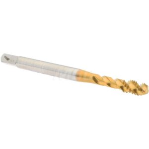 ACCUPRO Spiral Flute Tap: #8-32, UNC, 3 Flute, Modified Bottoming Chamfer, 3B Class of Fit, Powdered Metal, TiN Finish 40052-01T