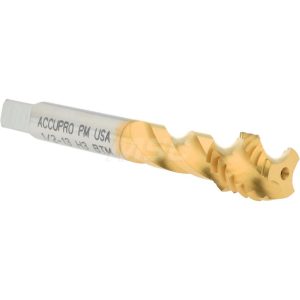 ACCUPRO Spiral Flute Tap: 1/2-13, UNC, 3 Flute, Modified Bottoming Chamfer, 3B Class of Fit, Powdered Metal, TiN Finish 40163-00T