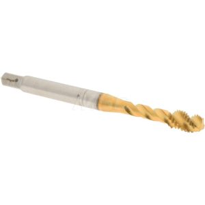 ACCUPRO Spiral Flute Tap: M5x0.8, Metric Coarse, 3 Flute, Modified Bottoming Chamfer, 6H Class of Fit, Powdered Metal, TiN Finish 43044-01T