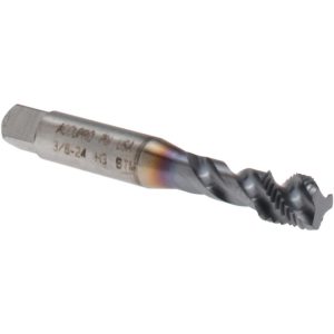 ACCUPRO Spiral Flute Tap: 3/8-24, UNF, 3 Flute, Modified Bottoming Chamfer, 3B Class of Fit, Powdered Metal, TiCN Finish 40133-01C