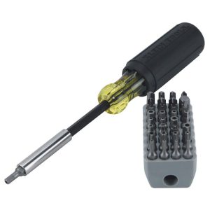 KLEIN TOOLS Magnetic Screwdriver with 32-Piece Tamperproof Bit Set 32510