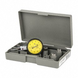 MITUTOYO Horizontal Dial Test Indicator: 0.20 mm Max, 0-100-0 Dial Reading, 0.0030 mm Accuracy, 3.00 microm Accuracy 513-405-10T