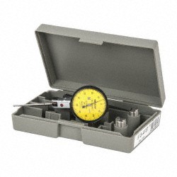 MITUTOYO Horizontal Dial Test Indicator: 1.00 mm Max, 0-50-0 Dial Reading, 0.0100 mm Accuracy, 10.00 microm Accuracy 513-415-10T