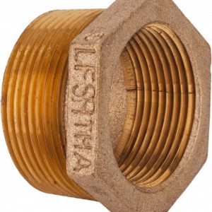 MERIT BRASS Brass Pipe Bushing: 1-1/2 x 1-1/4" Fitting, Threaded, MNPT x FNPT, Class 125, Lead Free XNL114-2420