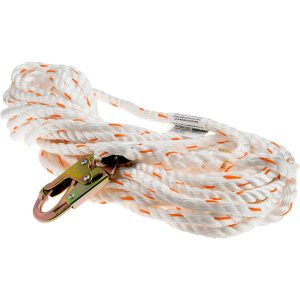 PRO-SAFE 50' Long, 350 Lb Capacity, 1 Leg Locking Snap Hook Harness Lifeline PS-LIF50P
