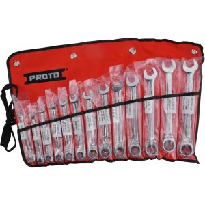 PROTO Combination Wrench Set: 13 Pc, 7 to 19 mm Wrench, Metric JSCVMT-13S