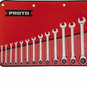 PROTO Combination Wrench Set: 14 Pc, 1/4 to 1" Wrench, Inch JSCRT-14S