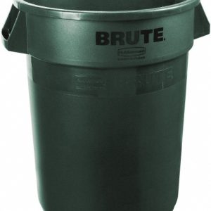 RUBBERMAID Trash Can: 20 gal, Round, Green FG262000DGRN