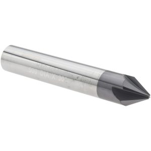 HARVEY TOOL Chamfer Mill: 1/2" Dia, 1/2" Shank Dia, 60 deg, 4 Flute, Solid Carbide, Single End 18330-C3