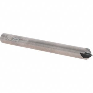 VALUE COLLECTION Chamfer Mill: 1/4" Dia, 1/4" Shank Dia, 90 deg, 4 Flute, Solid Carbide, Single End 34804-00-D