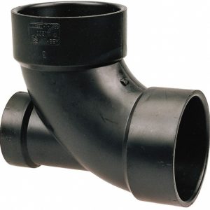 NIBCO Drain, Waste & Vent 90 deg; Elbow with Low Heel Inlet: 4 x 4 x 2" Fitting, Hub x Hub x Hub, Acrylonitrile Butadiene Styrene I446150