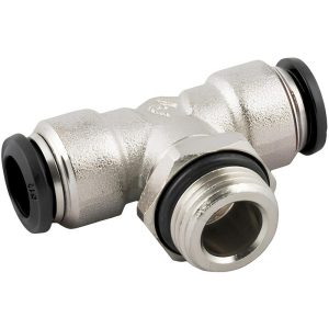 AIGNEP USA Push-to-Connect Tube x Metric Thread Fitting: Swivel Branch Tee, 4.00 mm OD 50215N-4-M5