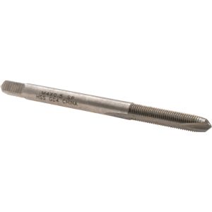 VALUE COLLECTION Spiral Point Tap: M4x0.5 Metric Fine, 2 Flutes, Plug Chamfer, HSS, Bright/Uncoated Coated JY63326730