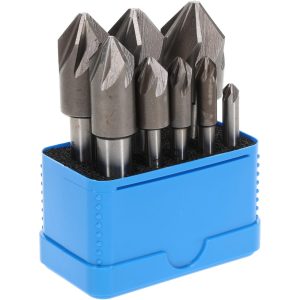 VALUE COLLECTION Countersink Set: 8 Pc, 1/4 to 1" Head Dia, 6 Flute, 82 deg Included Angle SC21828S