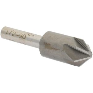 VALUE COLLECTION Countersink: 1/2" Head Dia, 90.00 deg Included Angle, 6 Flute, Cobalt Steel, Right Hand Cut CS2160032