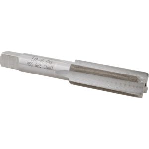 VALUE COLLECTION Straight Flute Tap: 5/8-40 UNS, 4 Flute, Plug Chamfer, High-Speed Steel, Bright/Uncoated Finish JY63328751