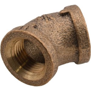 MERIT BRASS Brass Pipe 45 &deg; Elbow: 3/8" Fitting, Threaded, FNPT x FNPT, Class 125, Lead Free XNL102-06