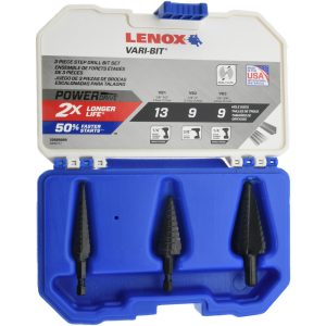 LENOX Drill Bit Set: Step Drill Bits, 3 Pc, 1" Drill Bit Size, High Speed Steel 30889889