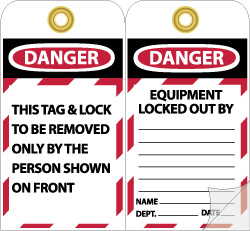 ACCUFORMNMC Lockout Tag: Rectangle, 4" High, Self-Laminated Vinyl, "Danger" JMTAG1