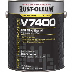 RUST-OLEUM Alkyd Enamel Paint: 1,280 fl oz, Gloss, Safety Green 245476