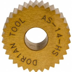 DORIAN TOOL Standard Knurl Wheel: 3/4" Dia, 90 &deg; Tooth Angle, 14 TPI, Straight, High Speed Steel 73310123506