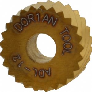 DORIAN TOOL Standard Knurl Wheel: 3/4" Dia, 90 &deg; Tooth Angle, 12 TPI, Diagonal, High Speed Steel 73310123768