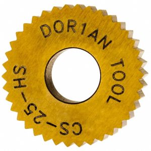 DORIAN TOOL Standard Knurl Wheel: 1/2" Dia, 90 &deg; Tooth Angle, 25 TPI, Straight, High Speed Steel 73310124506