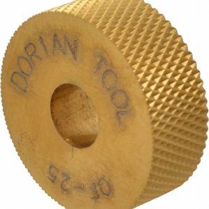 DORIAN TOOL Standard Knurl Wheel: 1" Dia, 90 &deg; Tooth Angle, 25 TPI, Diamond, High Speed Steel 73310126076