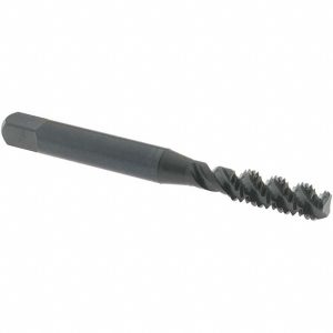 OSG Spiral Flute Tap: M6x1, Metric Coarse, 3 Flute, Bottoming Chamfer, 6H Class of Fit, High-Speed Steel, Oxide Finish 1986101