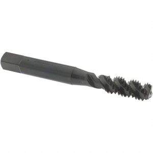 OSG Spiral Flute Tap: M8x1.25, Metric Coarse, 3 Flute, Bottoming Chamfer, 6H Class of Fit, High-Speed Steel, Oxide Finish 1986401