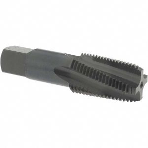 OSG 1/2-14 NPT, 15&deg; Helix, 4 Flutes, Modified Bottoming Chamfer, Oxide Finish, Vanadium High Speed Steel, Spiral Flute Pipe Tap 1735501