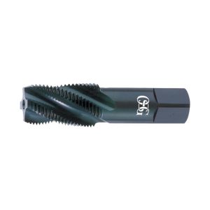 OSG 1/2-14 NPTF, 15&deg; Helix, 4 Flutes, Modified Bottoming Chamfer, Oxide Finish, Vanadium High Speed Steel, Spiral Flute Pipe Tap 1738001