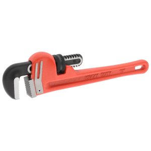 PRO-SOURCE Straight Pipe Wrench: 1-1/2" Max, 10" OAL, Cast Iron TD0509A 10"